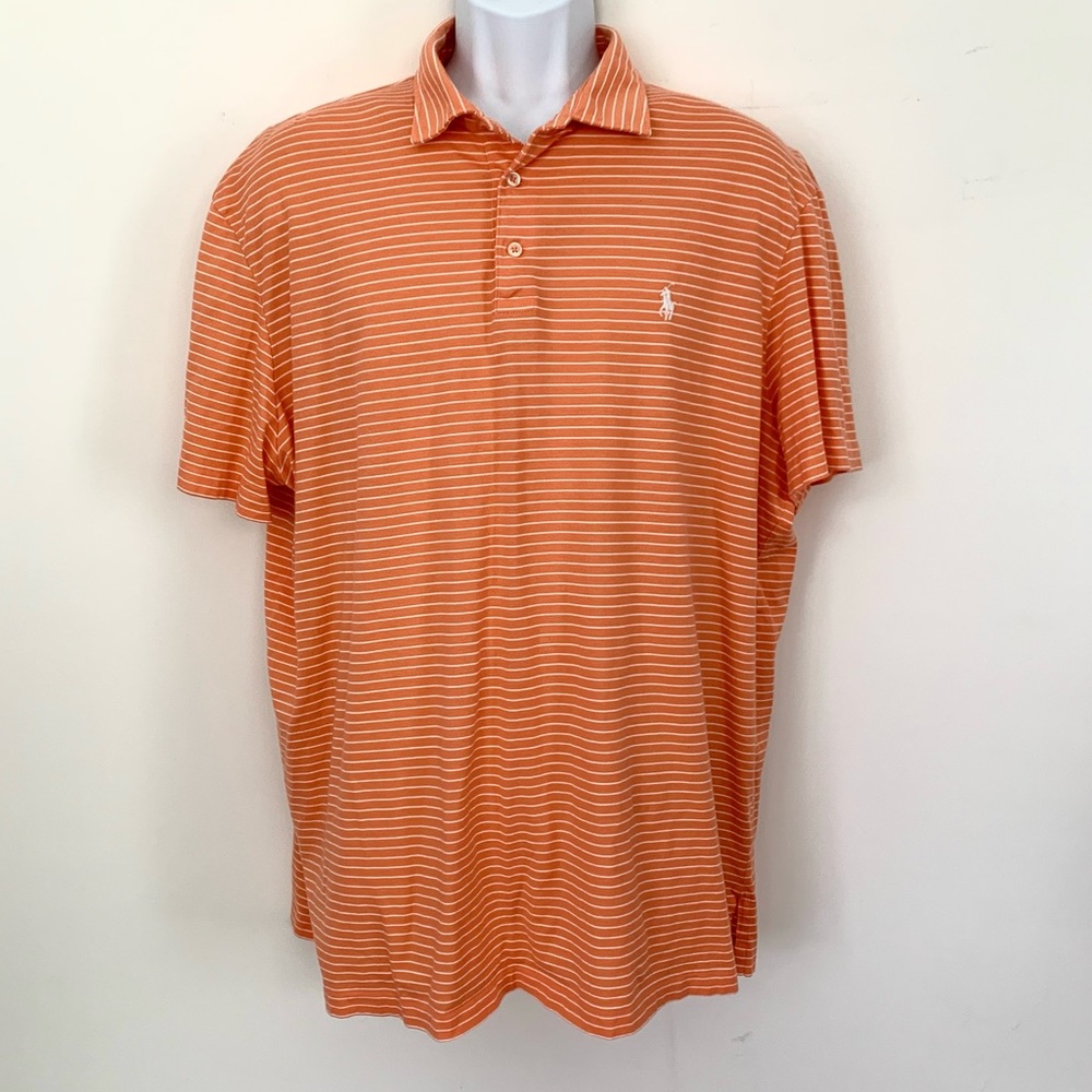 Ralph Lauren Polo Golf Striped Orange Shirt